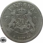 LaZooRo: Švedska 1 Krona 1897 F - Srebro