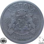 LaZooRo: Švedska 1 Krona 1898 VF - Srebro