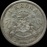 LaZooRo: Švedska 1 Krona 1904 VF / XF - srebro