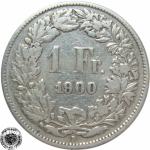 LaZooRo: Švica 1 Franc 1900 VF a - Srebro