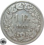 LaZooRo: Švica 1 Franc 1903 VF a - Srebro