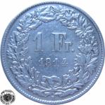 LaZooRo: Švica 1 Franc 1914 VF/XF c - Srebro