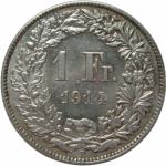 LaZooRo: Švica 1 Franc 1914 XF/UNC - Srebro