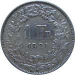 LaZooRo: Švica 1 Franc 1921 XF - Srebro