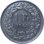 LaZooRo: Švica 1 Franc 1944 XF g - Srebro