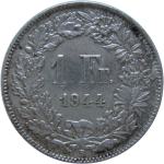 LaZooRo: Švica 1 Franc 1944 XF/UNC - Srebro