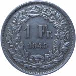 LaZooRo: Švica 1 Franc 1945 XF l - Srebro
