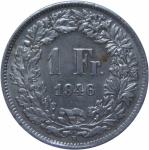 LaZooRo: Švica 1 Franc 1946 XF b - Srebro