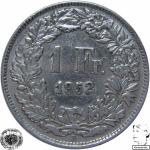 LaZooRo: Švica 1 Franc 1952 XF/UNC - Srebro