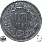 LaZooRo: Švica 1 Franc 1956 XF/UNC - Srebro
