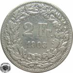 LaZooRo: Švica 2 Francs 1903 VF/XF - Srebro
