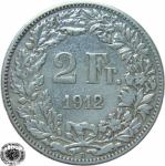 LaZooRo: Švica 2 Francs 1912 VF/XF a - Srebro