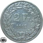 LaZooRo: Švica 2 Francs 1912 VF/XF - Srebro