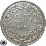 LaZooRo: Švica 2 Francs 1921 VF/XF a - Srebro