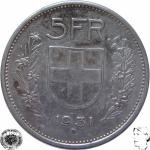 LaZooRo: Švica 5 Francs 1931 XF c - Srebro