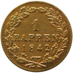 LaZooRo: Švica ZURICH 1 Rappen 1842 D XF / UNC - zlato