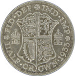 LaZooRo: Velika Britanija 1/2 Crown 1933 XF/UNC - Srebro
