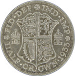 LaZooRo: Velika Britanija 1/2 Crown 1933 XF/UNC - Srebro