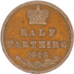 LaZooRo: Velika Britanija 1/2 Farthing 1843 XF / UNC