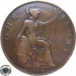 LaZooRo: Velika Britanija 1 Penny 1916 VF a