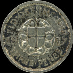 LaZooRo: Velika Britanija 3 Pence 1937 UNC - srebro