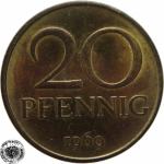 LaZooRo: Vzhodna Nemčija 20 Pfennig 1969 UNC