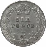 LaZooRo: Združeno kraljestvo 6 Pence 1906 XF - Srebro
