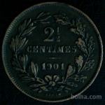 LaZooRo: Luksemburg 2 1/2 Centimes 1901 XF