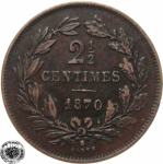 LaZooRo: Luksemburg 2 1/2 Centimes 1870 XF/UNC redkejši