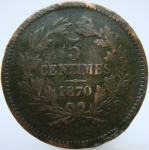 LaZooRo: Luksemburg 5 Centimes 1870 VG