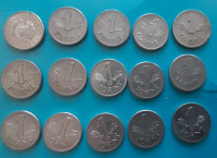 MADŽARSKA 1 forint 15 različnih kovancev