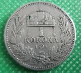 Madžarska 1 krona 1894 srebnik