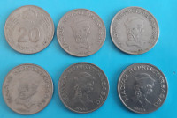 MADŽARSKA 20 forint 6 različnih kovancev stari tip