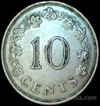 LaZooRo: Malta 10 Cents 1972 XF/UNC a