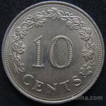 LaZooRo: Malta 10 Cents 1972 UNC c