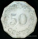 LaZooRo: Malta 50 Cents 1972 XF/UNC c