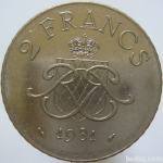 LaZooRo: Monako 2 Francs 1981 XF/UNC
