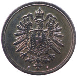 LaZooRo: Nemčija 1 Pfennig 1886 F PROOF 'ghosting'