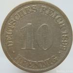 LaZooRo: Nemčija 10 Pfennig 1892 G VF/XF 'key date'
