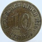 LaZooRo: Nemčija 10 Pfennig 1903 E VF/XF