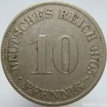 LaZooRo: Nemčija 10 Pfennig 1905 J VF