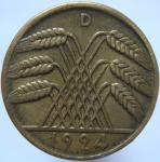 LaZooRo: Nemčija 10 Pfennig 1924 D XF/UNC