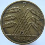 LaZooRo: Nemčija 10 Pfennig 1924 J XF/UNC
