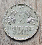 Nemčija 2 marki 1951 D