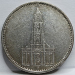 NEMČIJA 3. Rajh Reich 5 Mark RM 1934 J Hamburg VF SREBRO #B70