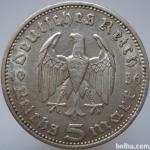 LaZooRo: Nemčija 5 Mark 1936 A XF Paul - Srebro
