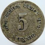 LaZooRo: Nemčija 5 Pfennig 1894 F VF