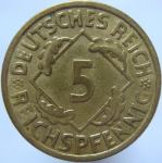 LaZooRo: Nemčija 5 Pfennig 1936 A XF/UNC