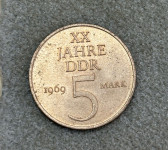 Nemčija DDR 5 mark 1969 20 Years of GDR
