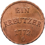 LaZooRo: Nemčija FÜRSTENBERG STUHLINGEN 1 Kreuzer 1772 G PROOF